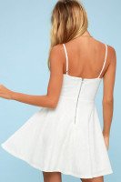 Way With Words White Lace Skater Dress